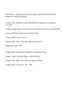 Measuring Comparative Purchasing Power