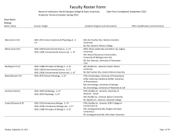 Faculty Roster Form
