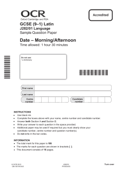 OCR GCSE (9-1) J282/01 Latin Paper 1 SAM