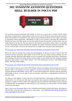 501 synonym antonym questions skill builder in focus pdf