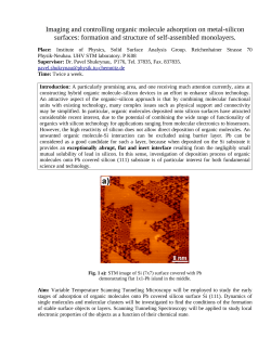 Diploma topic: &ldquo;Imaging and controlling organic molecule adsorption