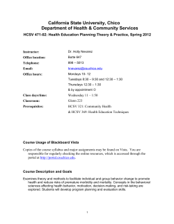 California State University, Chico Department of Health