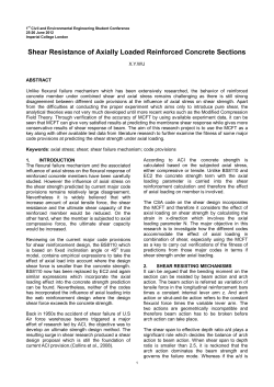 Shear Resistance of Axially Loaded Reinforced