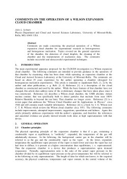 comments on the operation of a wilson expansion cloud chamber