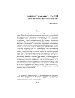 Designing Transparency: The 9/11 Commission and Institutional Form
