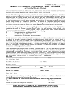 criminal background records waiver of liability