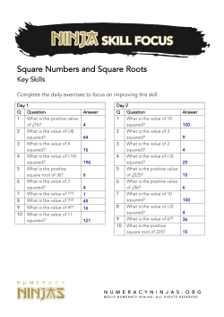 Square Numbers and Square Roots