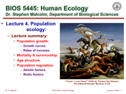 BIOS 5445: Human Ecology