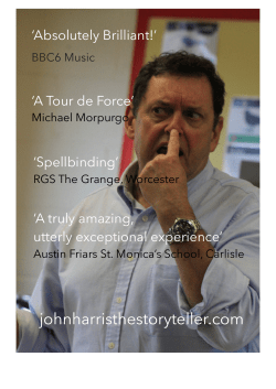 info pack - John Harris the Storyteller