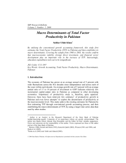 Macro Determinants of Total Factor Productivity in Pakistan