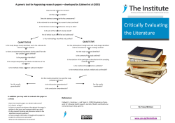 Critically Evaluating the Literature