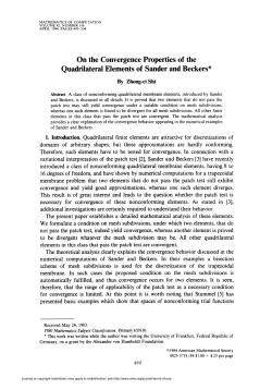 On the Convergence Properties of the Quadrilateral Elements of