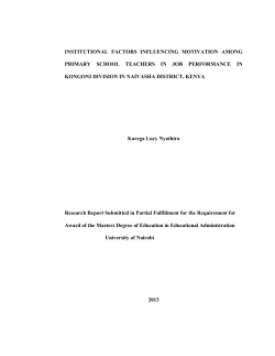 institutional factors influencing motivation among primary school