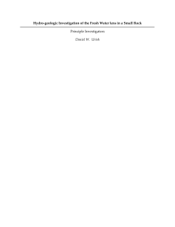 Hydro-geologic Investigation of the Fresh Water lens in a Small Rock