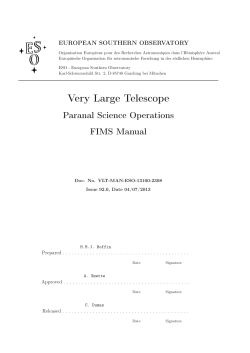 FIMS Manual - European Southern Observatory