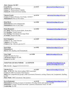 January 18, 2017 - Fern Ridge School District