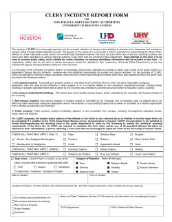 Campus Security Authority Crime Report Form