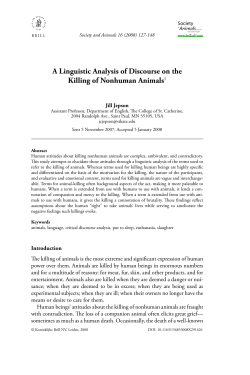 A Linguistic Analysis of Discourse on the Killing of Nonhuman