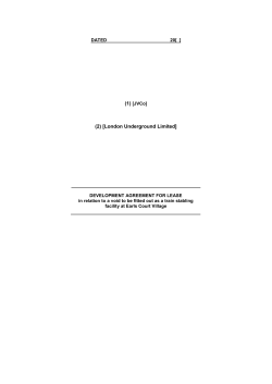 Development Agreement for Lease - Earls Court Village development