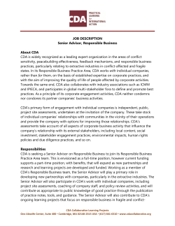 Job Description - CDA Collaborative