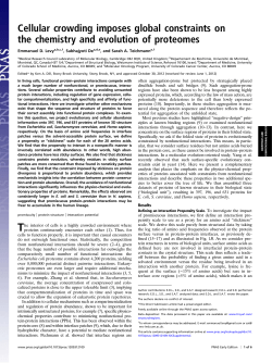 Cellular crowding imposes global constraints on the chemistry and