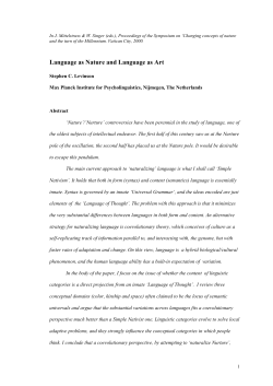 Language as Nature and Language as Art