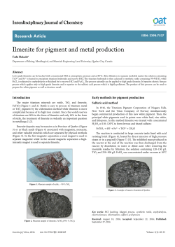 Ilmenite for pigment and metal production