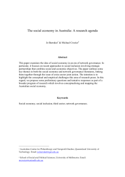 The social economy in Australia: A research agenda