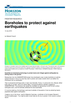 Boreholes to protect against earthquakes - Horizon Magazine