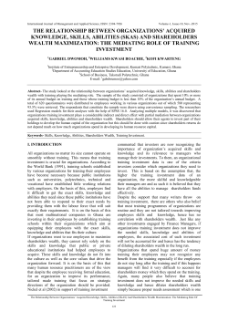 the relationship between organizations` acquired knowledge