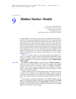 Hidden Markov Models - Stanford University