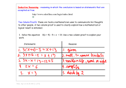 deductive reasoning - CBE Project Server