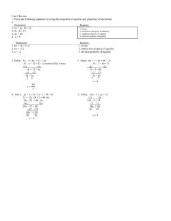 Unit 2 Review 1. Prove the following equations by using the