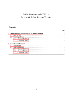 Public Economics (ECON 131) Section #4: Labor Income Taxation