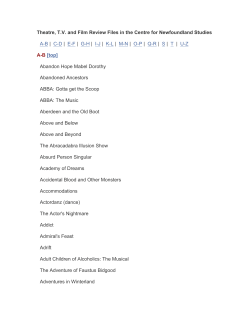 Theatre, TV and Film Review Files in the Centre