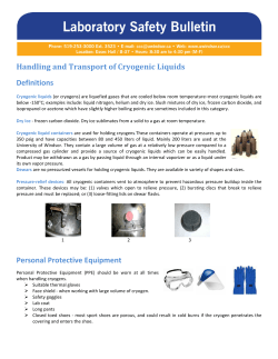 Handling and Transportation of Cryogenic Liquids