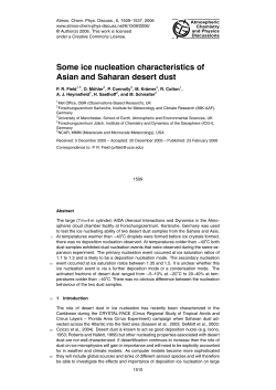 Some ice nucleation characteristics of Asian and Saharan desert dust