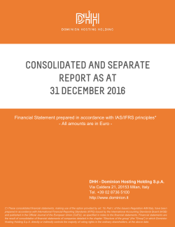 Consolidated and separate report as at 31 December 2016