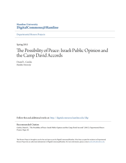 The Possibility of Peace: Israeli Public Opinion and the Camp David