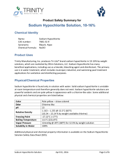 Sodium Hypochlorite Solution, 10-16%