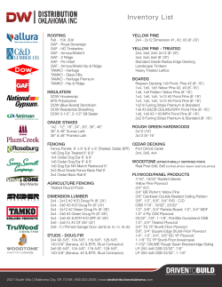 our Latest Line Card - DW Distribution Oklahoma Inc