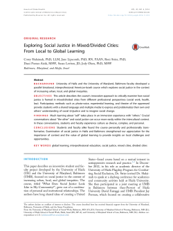 Exploring Social Justice in Mixed/Divided Cities: From Local to