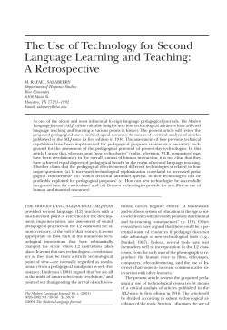 The use of technology for second language