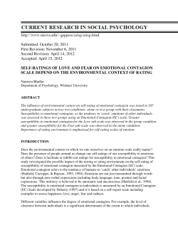 Self-Ratings of Love and Fear on Emotional Contagion Scale