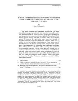 the use of state instream flow laws for federal lands: respecting state