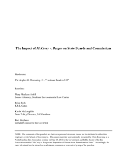 The Impact of McCrory v. Berger on State Boards and Commissions