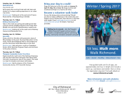 2017 Winter Spring Walk Schedule