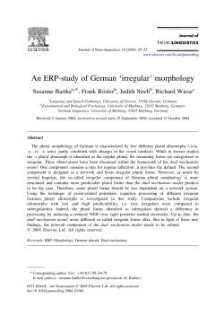 An ERP-study of German `irregular` morphology