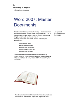 Word Master Documents (2007)