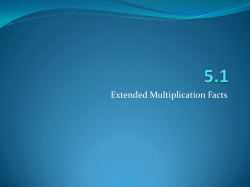 Extended Multiplication Facts